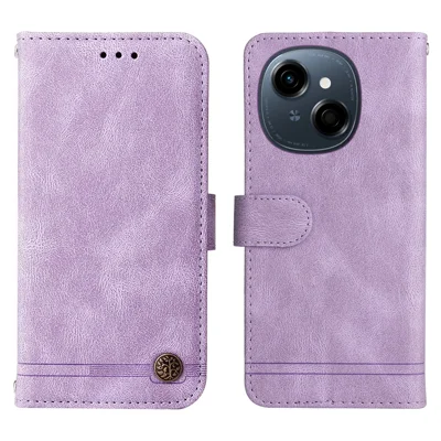 For TECNO Spark Go 2025 / Spark Go 1 / Pop 9 4G Leather Wallet Cases Skin Touch Phone Cover Stand with Strap - Purple