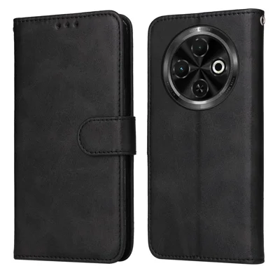 For TECNO Spark 30C 4G Case Wallet PU Leather Folio Flip Phone Cover - Black