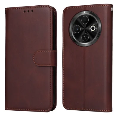 For TECNO Spark 30C 4G Case Wallet PU Leather Folio Flip Phone Cover - Brown