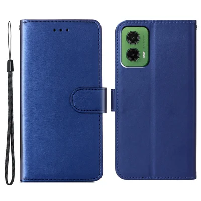 For Motorola Moto G35 5G Case with Card Holder PU Leather Flip Wallet Phone Cover - Blue