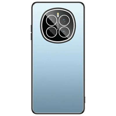 Voor Honor Magic7 5G Hoesje PC+TPU Mat Zwart Telefoonhoesje met Lensfolie - Blauw