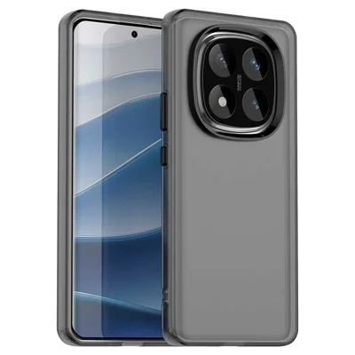 For Xiaomi Redmi Note 14 Pro 5G / Poco X7 5G Case PC+TPU+PET Matte Anti-Drop Phone Back Cover - Black