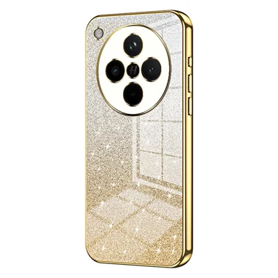 For Oppo Find X8 5G Case Electroplating Gradient Glitter TPU Phone Cover - Gold
