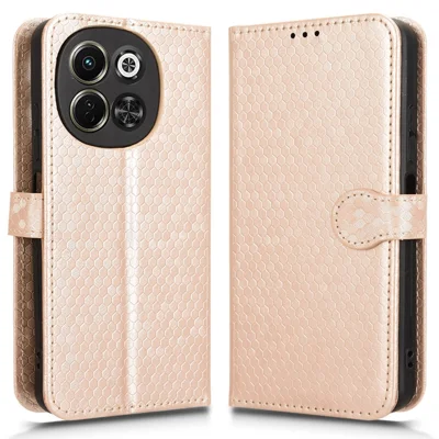 For TECNO Pova 6 Neo 5G  /  Spark 30 5G Wallet Case Dot Pattern Imprint PU Leather Phone Cover - Rose Gold
