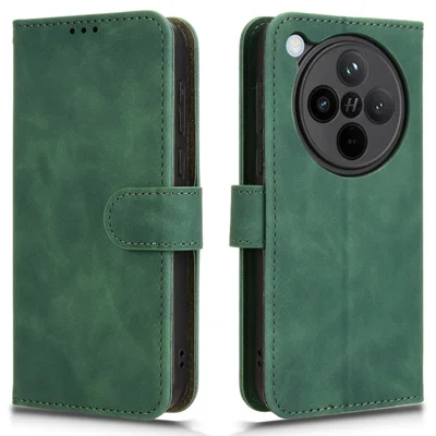 For Oppo Find X8 5G Leather Case Skin-Feel Anti-Drop Wallet Flip Phone Cover - Green