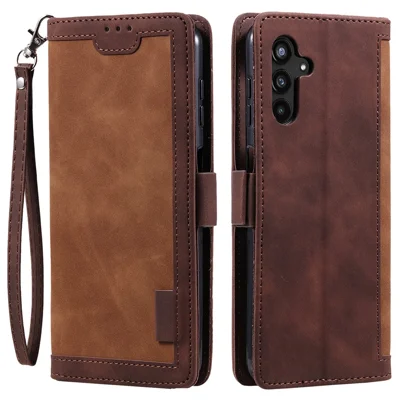 For Samsung Galaxy A36 5G Wallet Case RFID Blocking Stand Leather Phone Cover - Brown