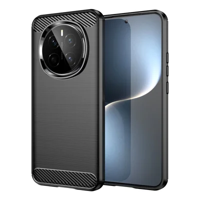 Telefoonhoesje voor Honor Magic7 5G met koolstofvezelstructuur, geborsteld, anti-vingerafdruk - Zwart