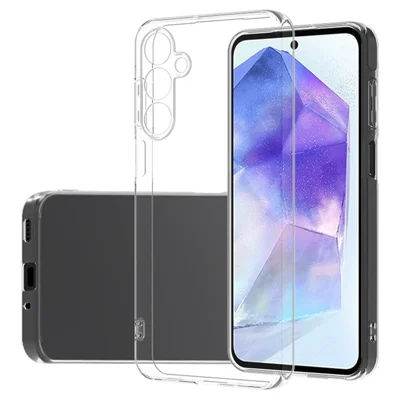 För Samsung Galaxy A56 5G genomskinlig mobilskal ultratunt flexibelt TPU bakplatta