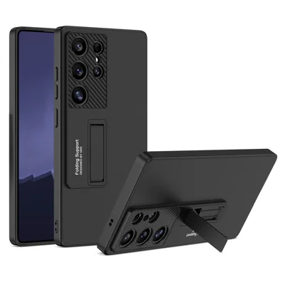 GKK For Samsung Galaxy S25 Ultra Case Slim Kickstand PC Phone Back Cover - Black