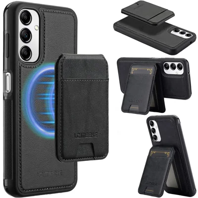 LC.IMEEKE L3 For Samsung Galaxy A54 5G Magnetic Case Detachable Card Holder Leather+TPU Mobile Cover - Black