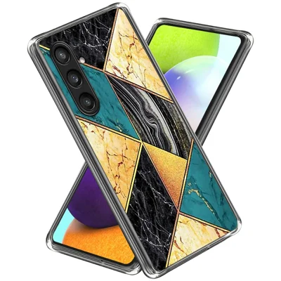 For Samsung Galaxy S24 FE Case Pattern Printing TPU Phone Back Cover - Splicing Marble