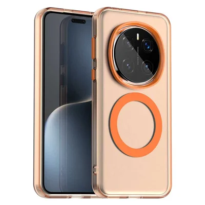 For Honor Magic7 Pro 5G Magnetic Case PC+TPU+PET Anti-Drop Phone Cover - Orange