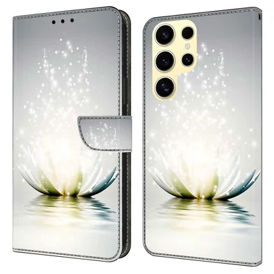 For Samsung Galaxy S25 Ultra Case 3D Pattern PU Leather Wallet Phone Cover with Stand - Lotus