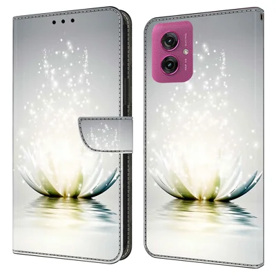 For Motorola Moto G55 5G Case 3D Pattern PU Leather Wallet Phone Cover with Stand - Lotus