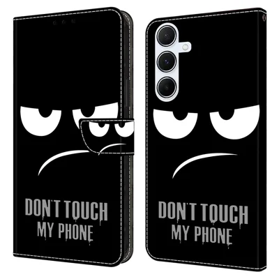 For Samsung Galaxy A36 5G / A56 5G Case Magnetic Clasp 3D Pattern Leather Wallet Phone Cover - Don't Touch My Phone
