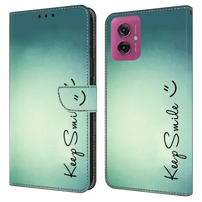 For Motorola Moto G55 5G Case PU Leather Wallet Phone Cover with Stand - Keep Smile