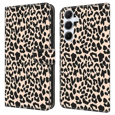 Voor Samsung Galaxy A36 5G / A56 5G Hoesje Patroon Geprint Beschermlaag TPU+PU Leren Flip Hoesje - Luipaardprint