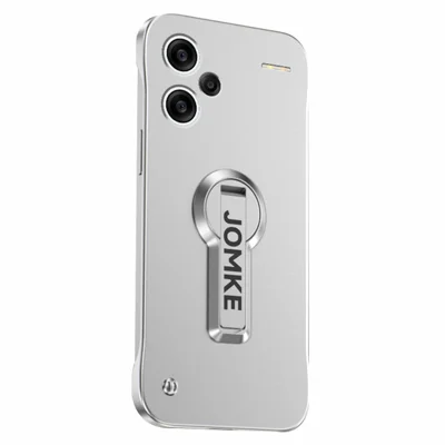 For Xiaomi Redmi Note 13 Pro+ 5G Case Hard PC Frameless Baking Paint Kickstand Phone Cover - Silver