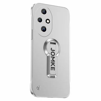 For Honor 200 Pro 5G Case Hard PC Frameless Baking Paint Kickstand Phone Cover - Silver