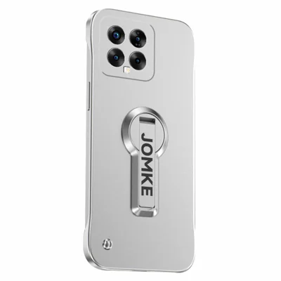 For Xiaomi 14 Case Hard PC Frameless Baking Paint Kickstand Phone Cover - Silver
