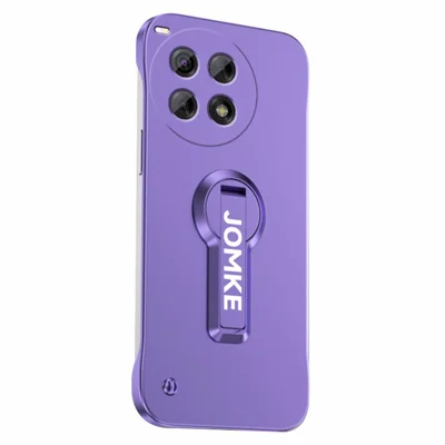 For OnePlus Ace 3 Pro 5G Case Hard PC Frameless Baking Paint Kickstand Phone Cover - Purple