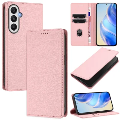 For Samsung Galaxy A26 5G Wallet Case RFID Blocking Litchi Texture Leather Mobile Cover - Pink