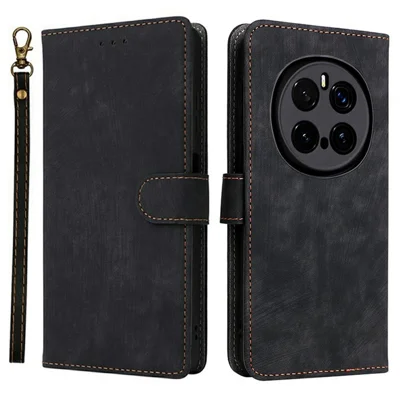 For Honor Magic7 Pro 5G Wallet Case RFID Blocking PU Leather Cover Stand View - Black