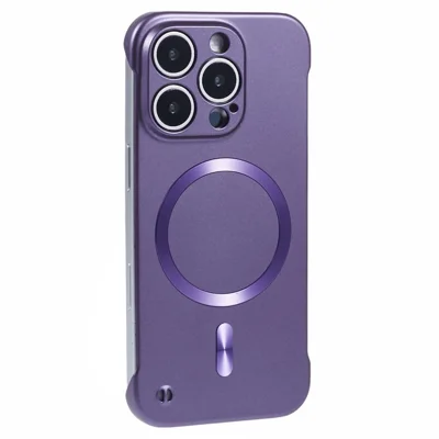 For iPhone 15 Pro Case Compatible with MagSafe Hard PC Frameless Phone Cover - Purple