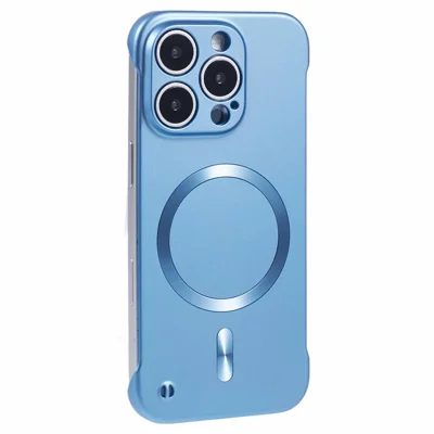 For iPhone 15 Pro Case Compatible with MagSafe Hard PC Frameless Phone Cover - Blue