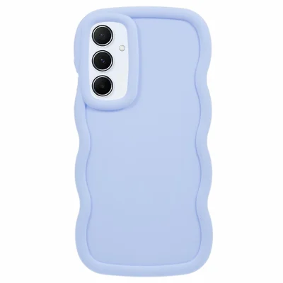 For Samsung Galaxy S25+ Case TPU Protective Phone Cover Unique Curly Wave Frame - Purple