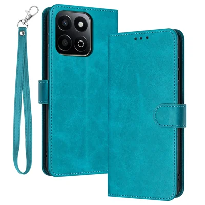 For Honor X7c 5G / X7c 4G / 200 Smart 5G / Play 60 Plus 5G / Play 9T Case Flip Stand PU Leather Wallet Phone Cover Calf Texture - Green