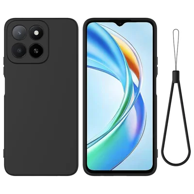 Obudowa na Honor X5b Plus / Honor X5b z płynnego silikonu z opaską na rękę - Czarny