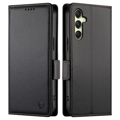 DF-010 For Samsung Galaxy A26 5G Stand Case PU Leather Wallet Phone Cover - Black