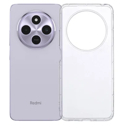 غطاء هاتف لـ Xiaomi Redmi 14C 4G / 14R 5G / Poco C75 4G شفاف من مادة TPU مع حماية وسادة هوائية (فتحة عدسة خلفية كبيرة)