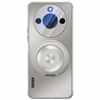 For Honor X60 5G Magnetic Case Kickstand TPU+PC Heat Dissipation Phone Cover - Grey