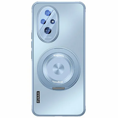 For Honor 200 5G Magnetic Case Kickstand TPU+PC Heat Dissipation Phone Cover - Blue