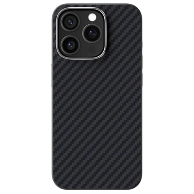ABEEL For iPhone 14 Pro Case Compatible with MagSafe Wide Carbon Fiber Texture Back Cover - Black