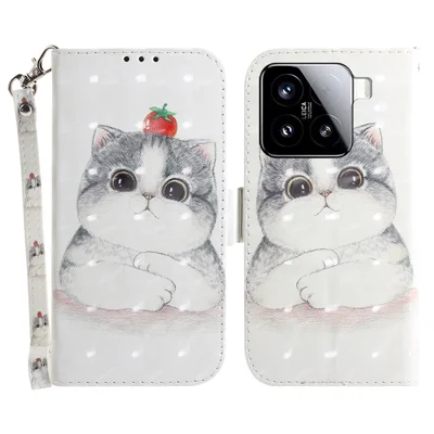 For Xiaomi 15 Case Pattern Printing Leather Wallet Phone Cover - Cute Cat