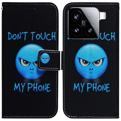 For Xiaomi 15 Wallet Case Pattern Print Leather Phone Cover - Don't Touch My Phone