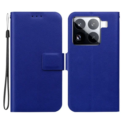 Obudowa na Xiaomi 15 Pro, Ultra Cienka Obudowa z Immitacji Skóry PU i TPU z Wkładem na Kartę - Niebieska