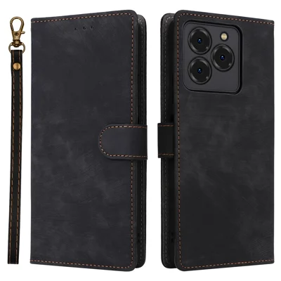 For Meizu Note 21 / Ulefone Note 20 Pro Wallet Case RFID Blocking PU Leather Cover Stand View - Black
