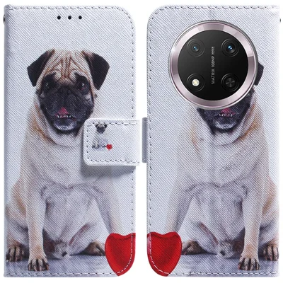 For Honor Magic7 Lite 5G / X9c 5G / X60 Pro 5G Wallet Case Pattern Print Leather Phone Cover - Dog