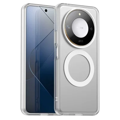 For Honor X60 5G Magnetic Case PC+TPU+PET Anti-Drop Phone Cover - White
