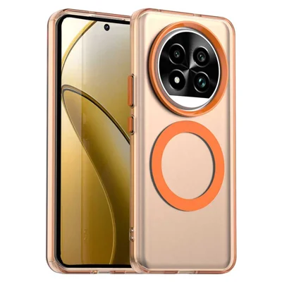For Realme 13 Pro 5G (Global)  /  13 Pro+ 5G (Global) Magnetic Case PC+TPU+PET Anti-Drop Phone Cover - Orange