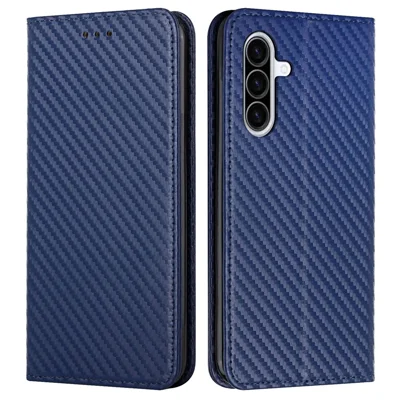 For Samsung Galaxy A26 5G Case Leather Flip Phone Cover Stand Strong Magnetic Closure - Blue