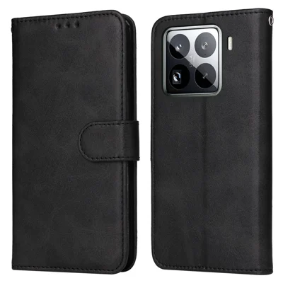 Folia na telefon z portfelem z sztucznej skóry PU do Xiaomi 15 Pro – Czarny