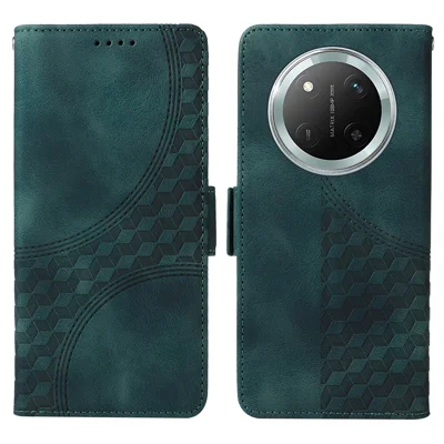 Leather Case for Honor Magic7 Lite 5G / X9c 5G / X60 Pro 5G Rhombus Starry Imprinted Phone Cover - Green