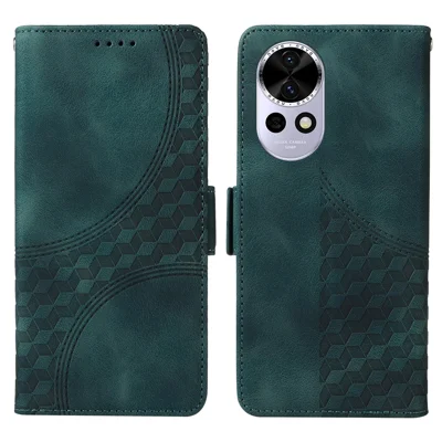 For Huawei nova 13 5G / nova 12 5G Case PU Leather Phone Cover Rhombus Starry Imprinted - Green