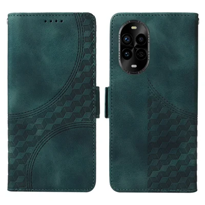 للهاتف Huawei nova 14 Pro 5G / nova 13 Pro 5G غطاء جلد صناعي بتصميم معيني نجمي - أخضر