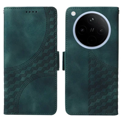 For Oppo Find X8 5G Case PU Leather Phone Cover Rhombus Starry Imprinted - Green